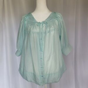 🌻Sundance Light Blue Blouse with Button Detail